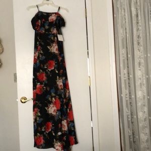 Lulus floral maxi halter dress